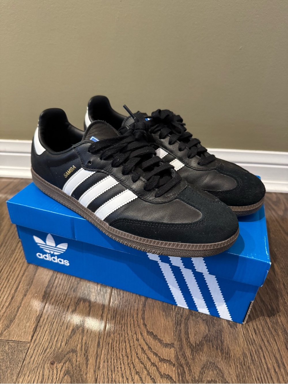 adidas Samba Men’s Black with White Stripes Sneakers